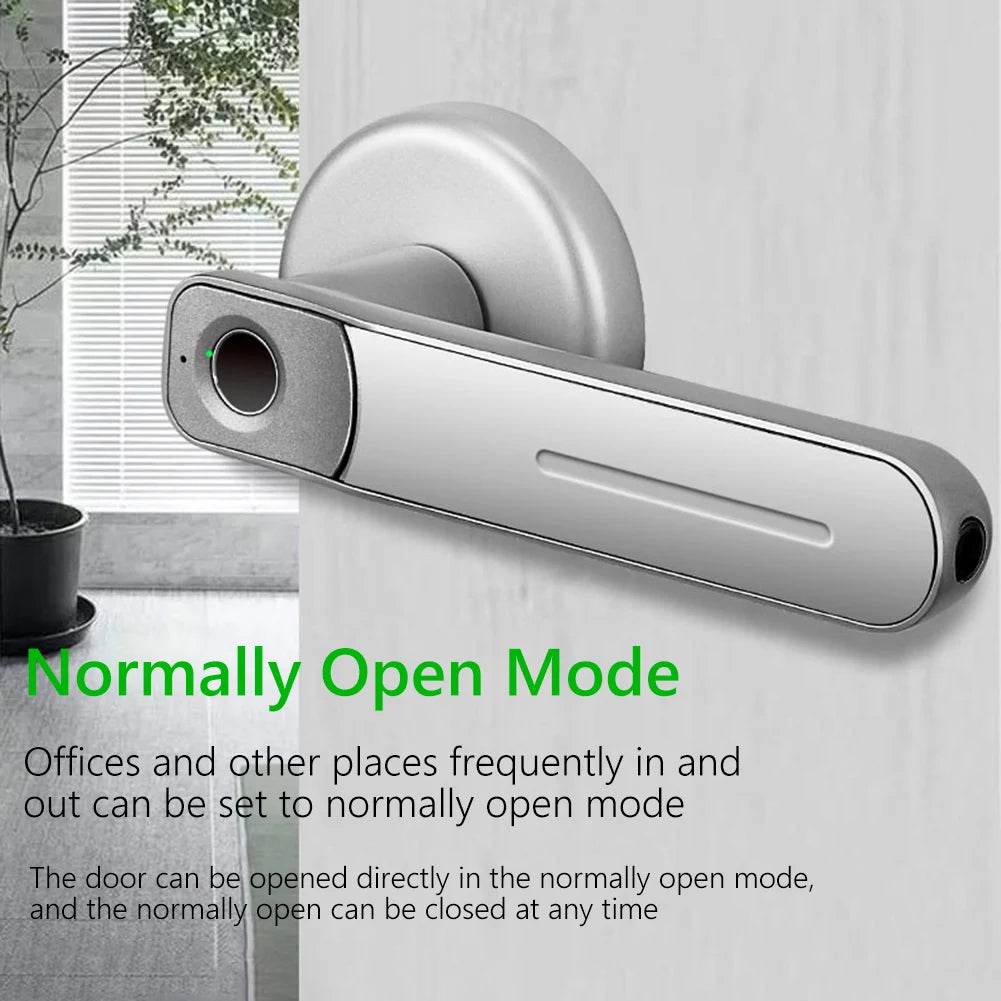 Fingerprint Door Lock Handle USB Rechargeable Anti Theft