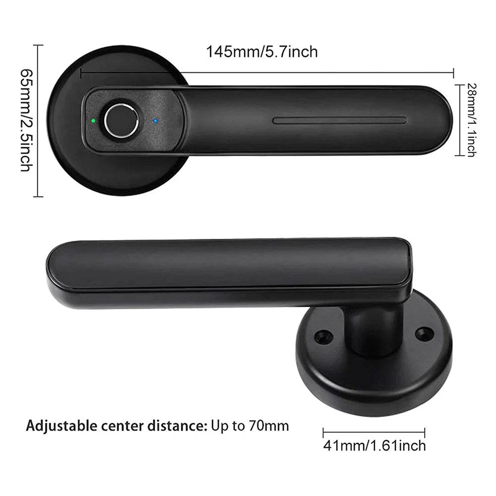 Fingerprint Door Lock Handle USB Rechargeable Anti Theft