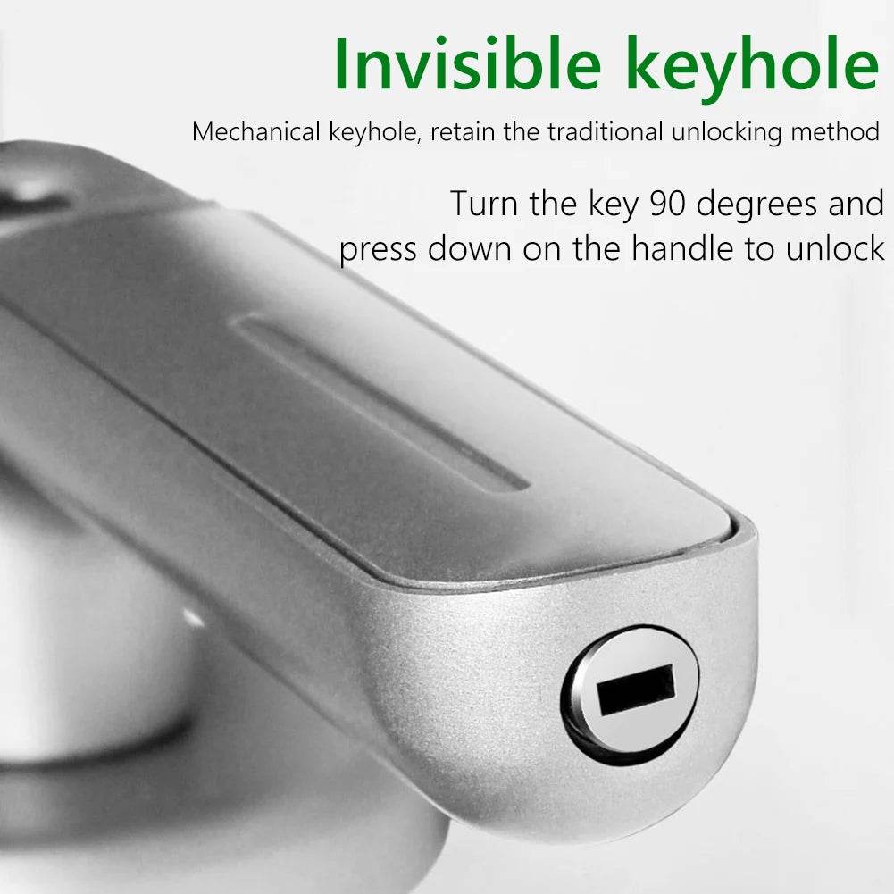 Fingerprint Door Lock Handle USB Rechargeable Anti Theft