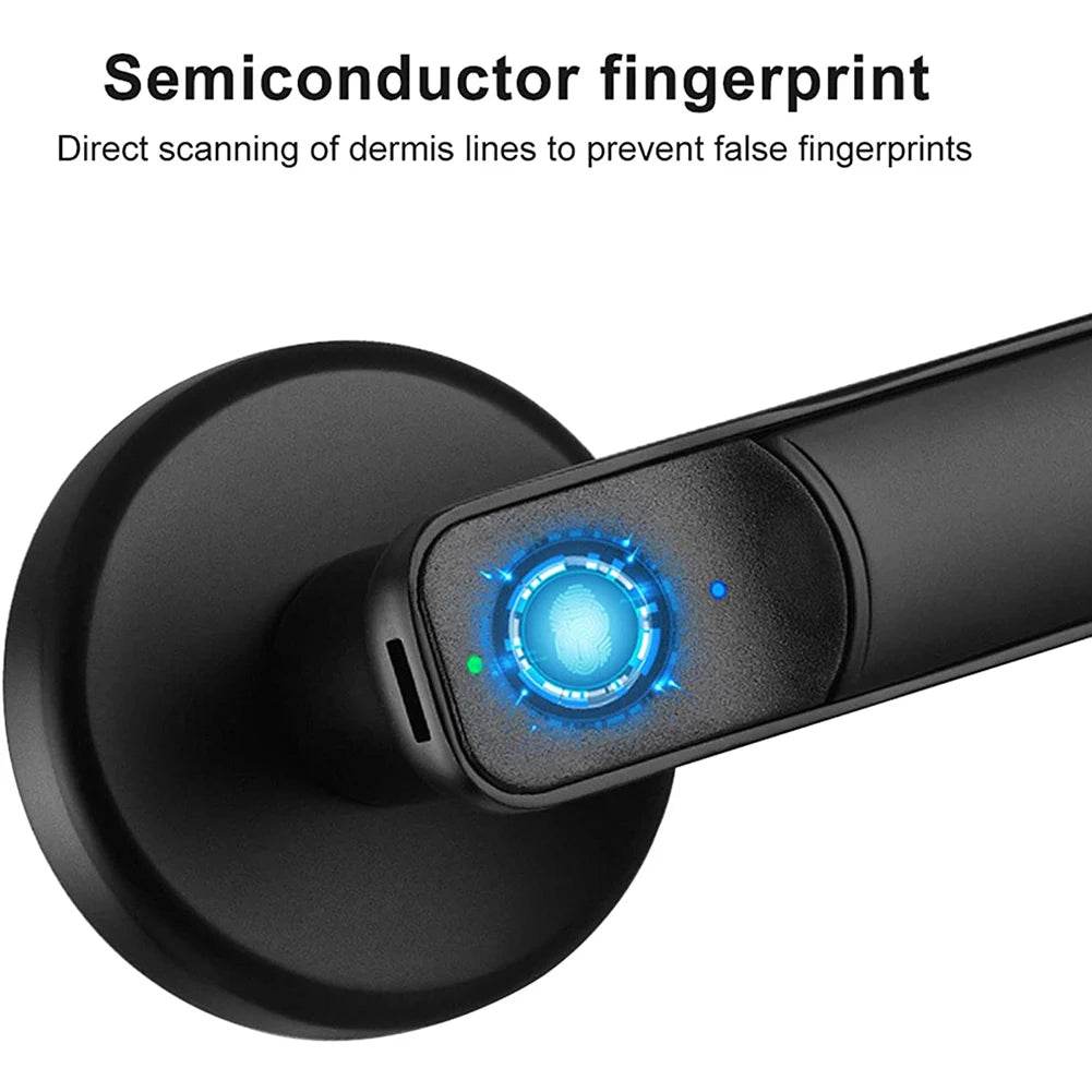 Fingerprint Door Lock Handle USB Rechargeable Anti Theft