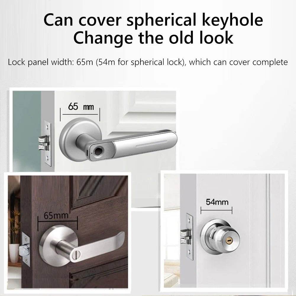 Fingerprint Door Lock Handle USB Rechargeable Anti Theft