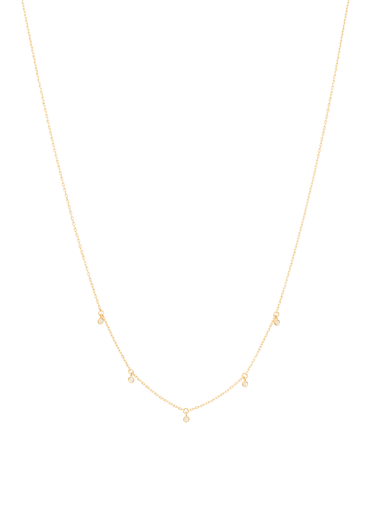 five lucky diamonds 18k necklace