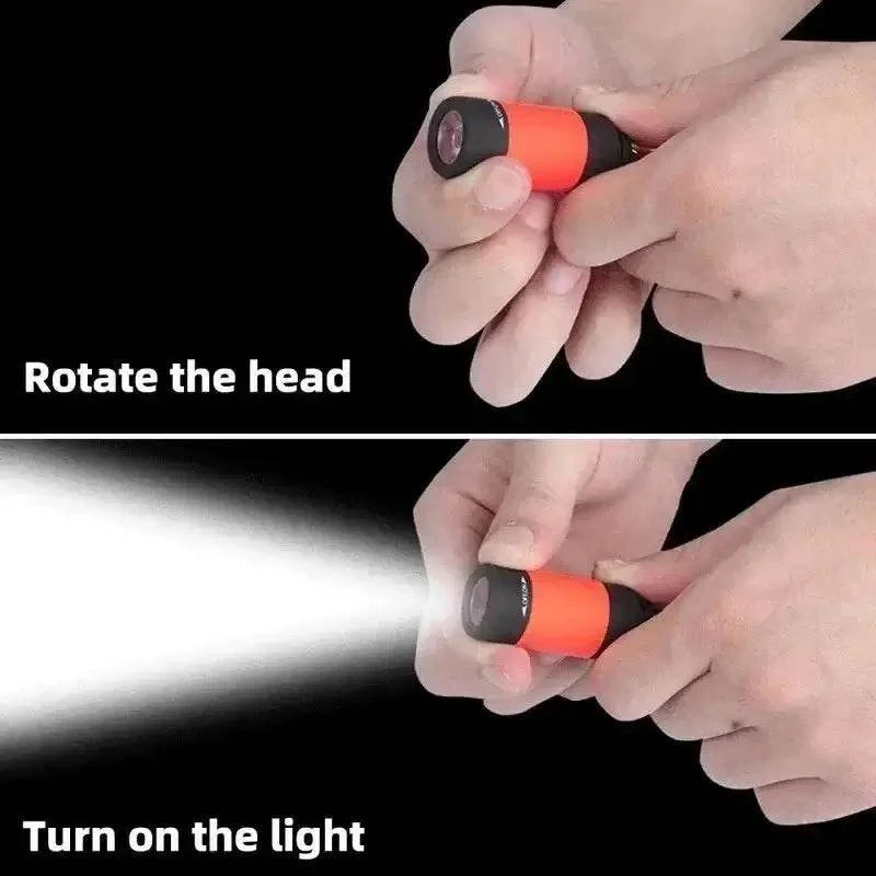 USB Rechargeable LED Pocket Flashlight Keychain Mini Torch