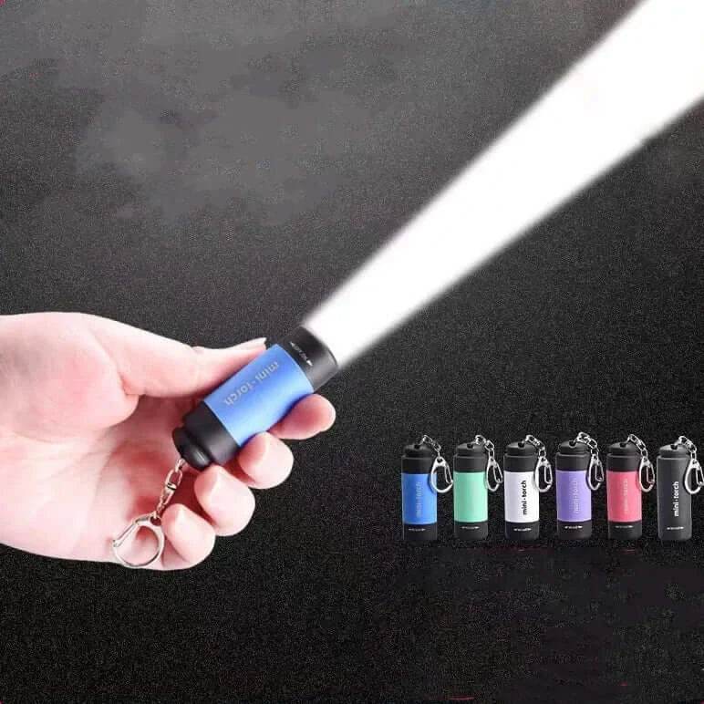USB Rechargeable LED Pocket Flashlight Keychain Mini Torch