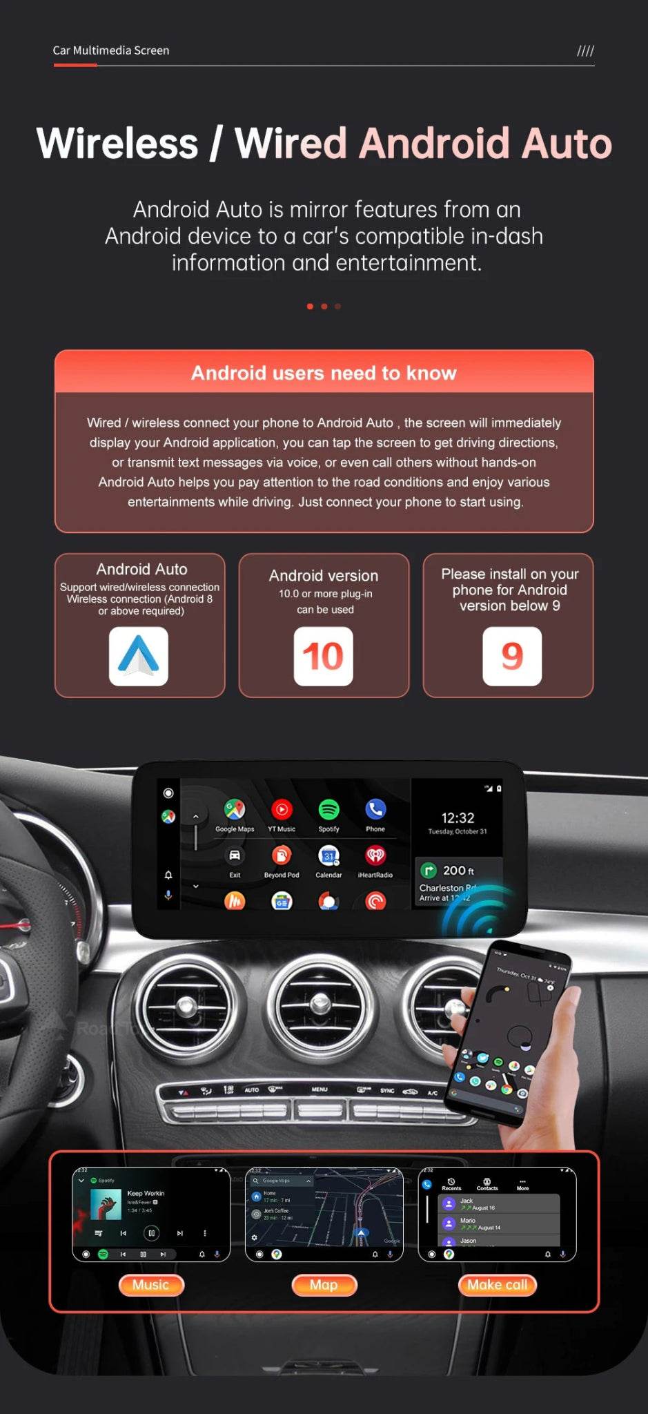 Wireless CarPlay & Android Auto for Mercedes-Benz W205 W176