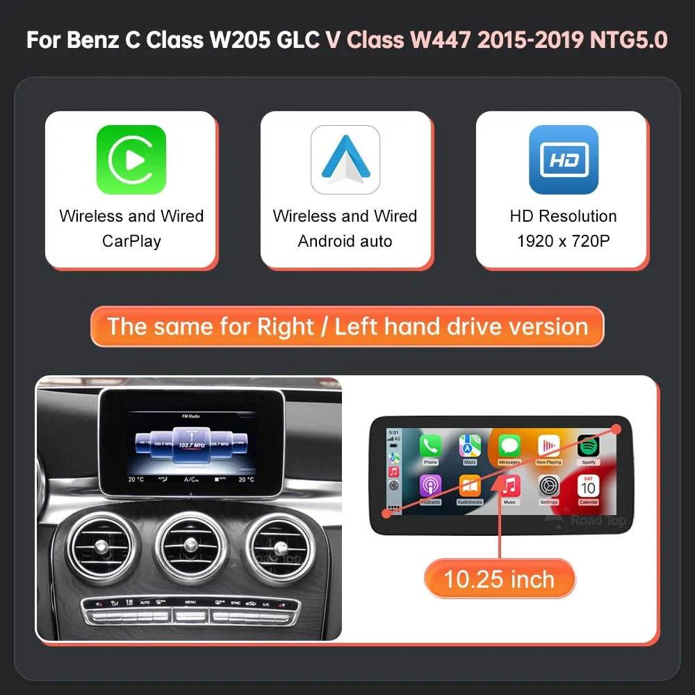 Wireless CarPlay & Android Auto for Mercedes-Benz W205 W176