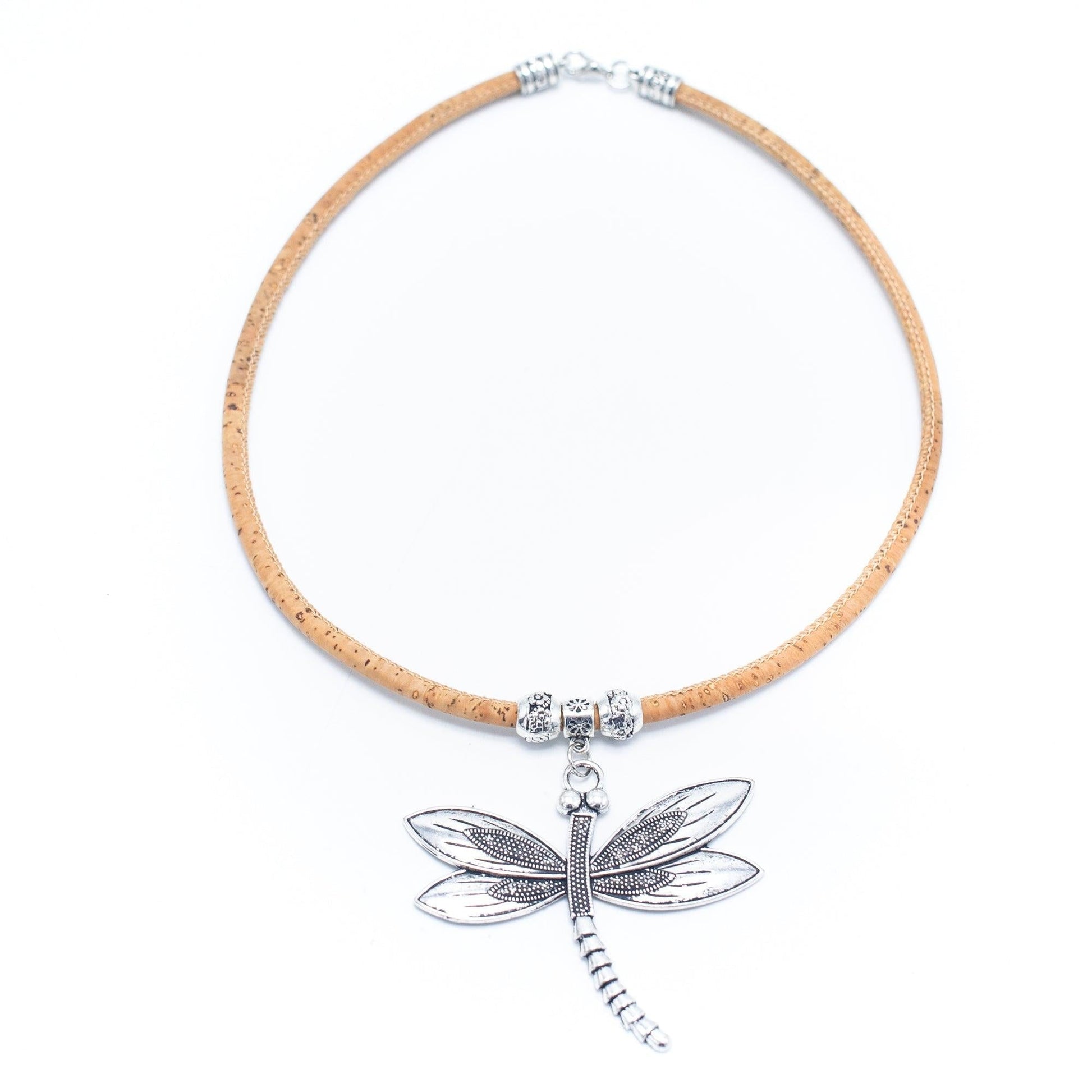 Natural Cork handmade dragonfly necklace N - 317 - 5 - Shop The Shop