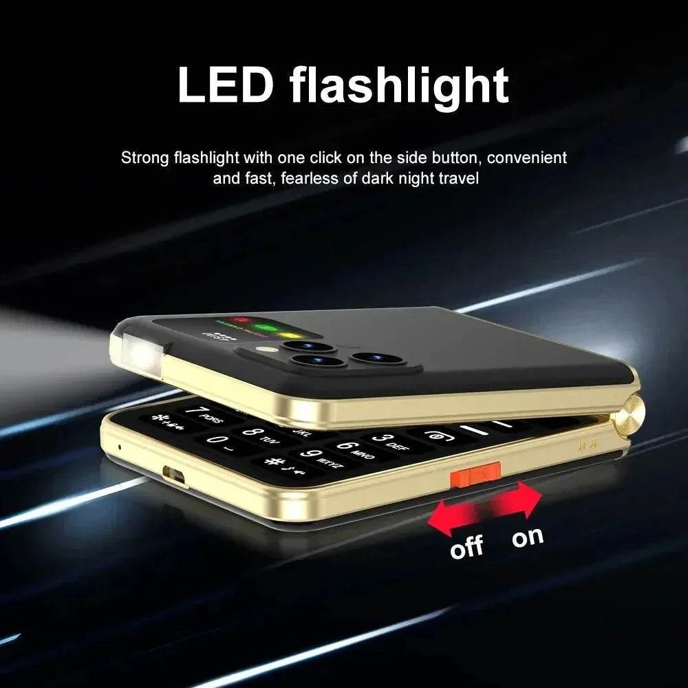 Mobile Phone New Flip 4 SIM Card Speed Dial Magic Voice
