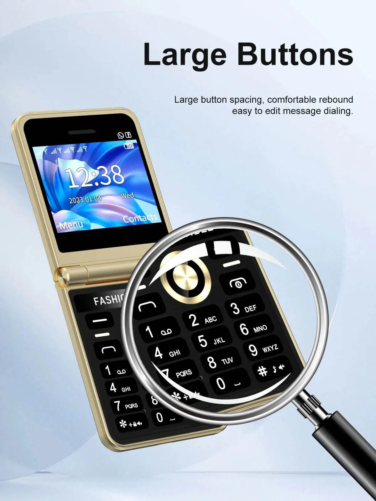 Mobile Phone New Flip 4 SIM Card Speed Dial Magic Voice