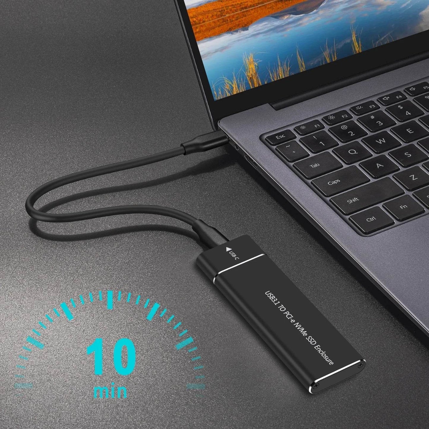 NEW M.2 NVMe SSD Enclosure Adapter 10Gbps USB C