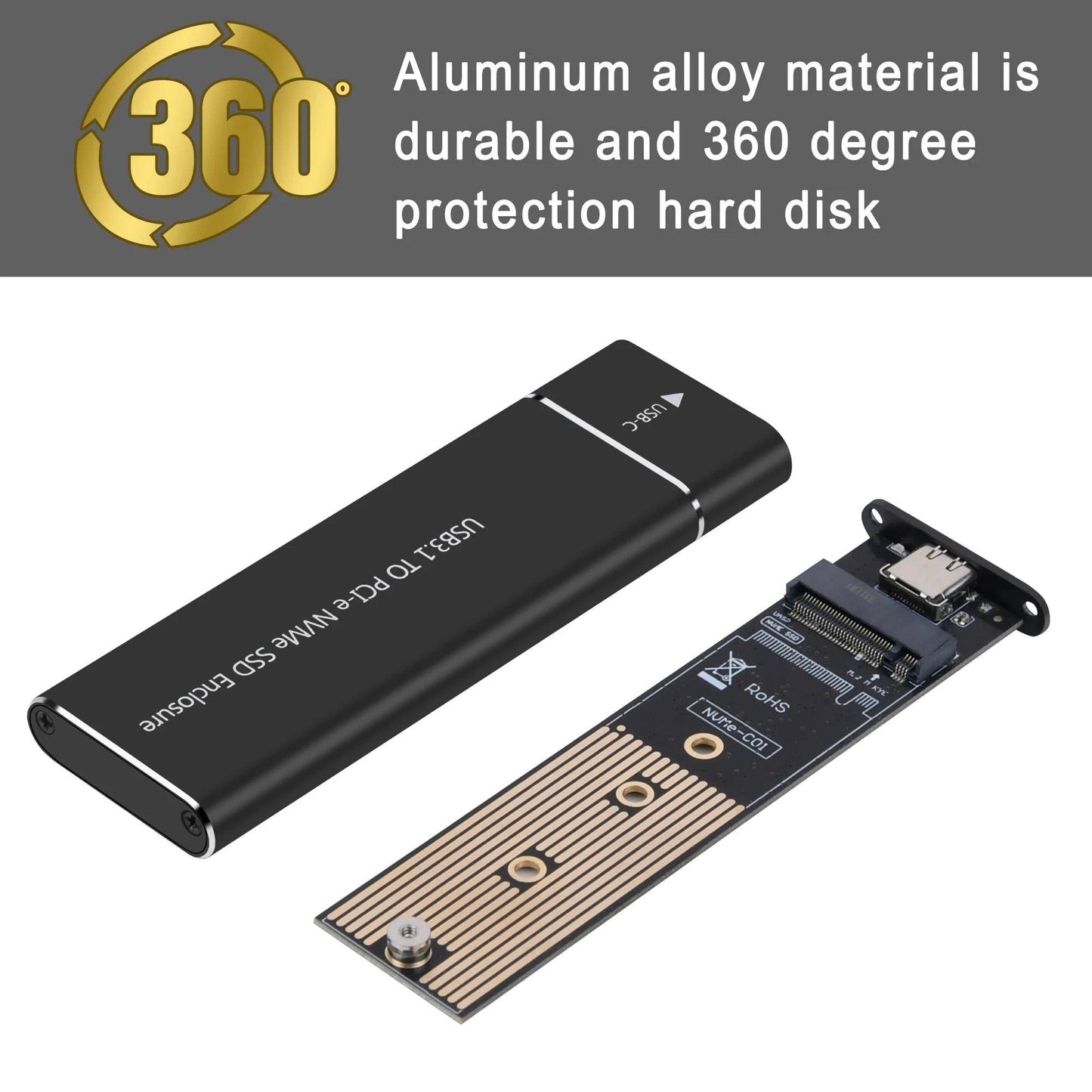 NEW M.2 NVMe SSD Enclosure Adapter 10Gbps USB C