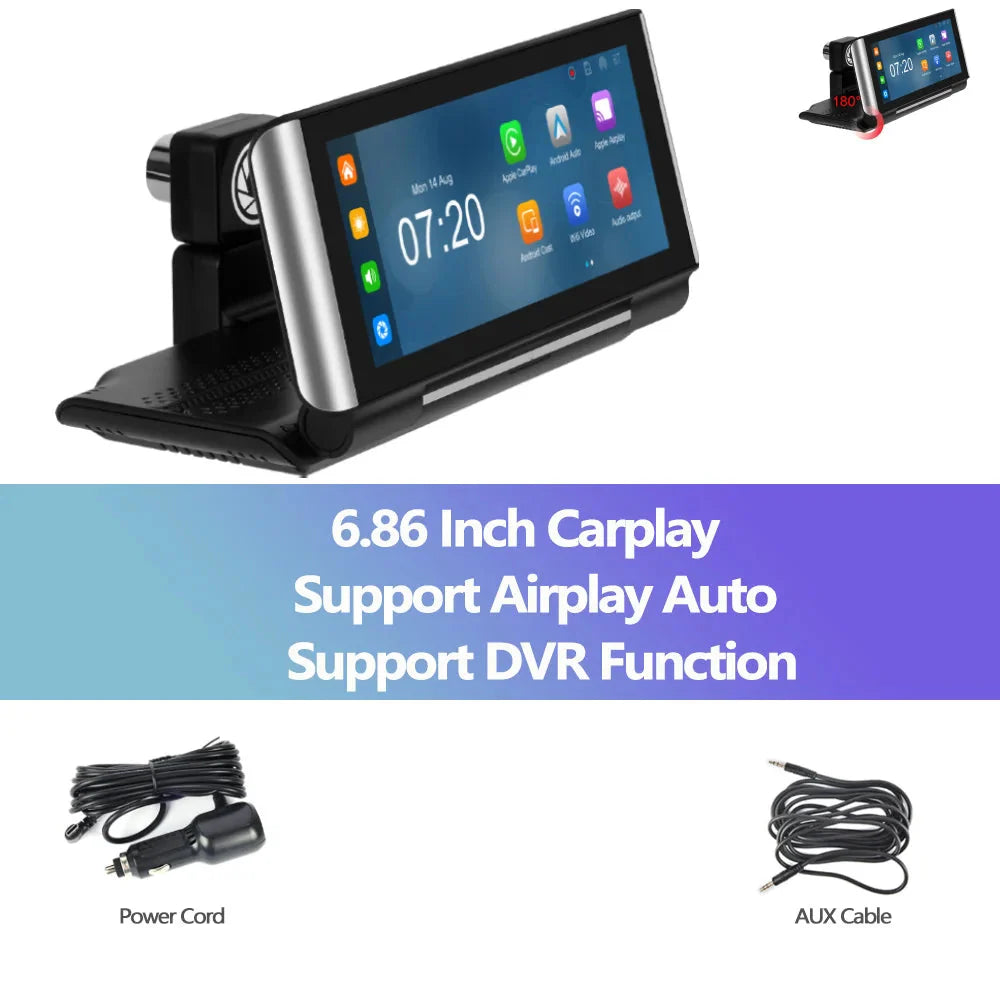 Car Monitor Podofo 6.86" Android Auto Screen Portable