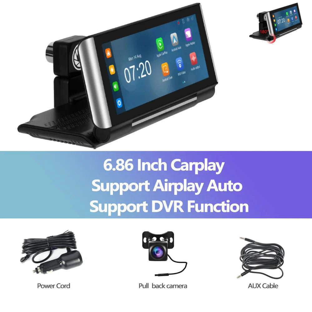 Car Monitor Podofo 6.86" Android Auto Screen Portable