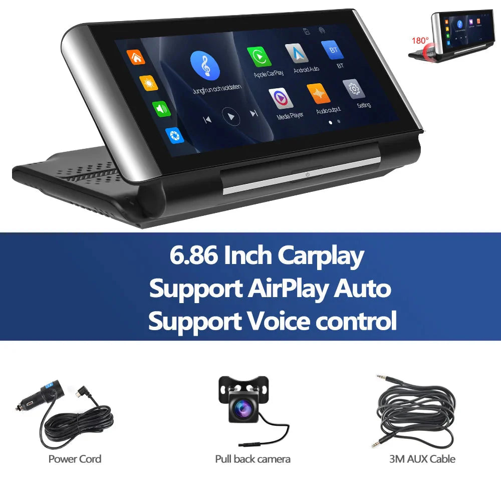 Car Monitor Podofo 6.86" Android Auto Screen Portable