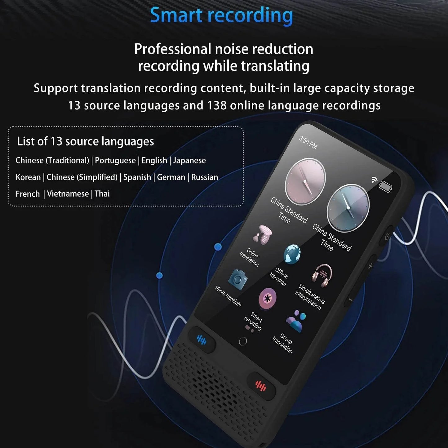 Portable Language Translator Device S85 - 138 Languages