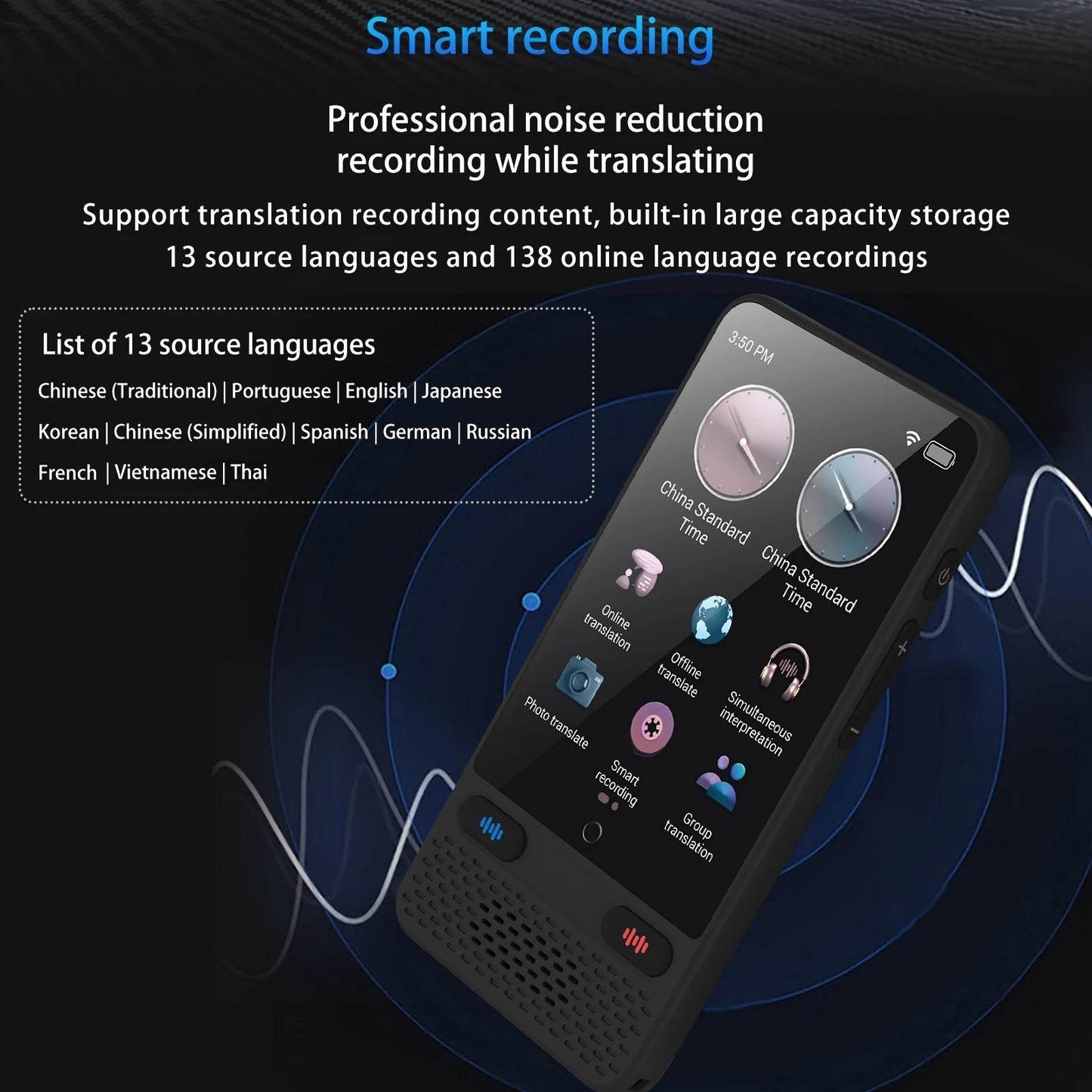 Portable Language Translator Device S85 - 138 Languages
