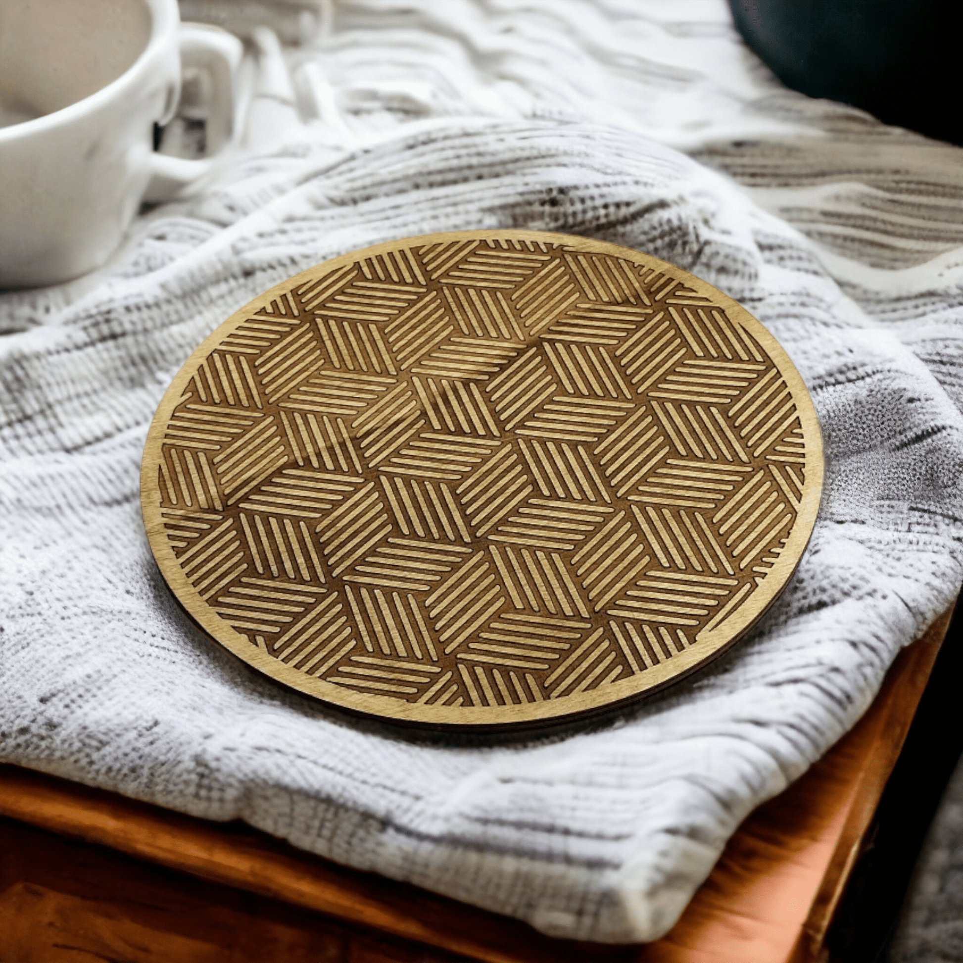 Pot Holder Geometric Cubes - Minimalism - Wood - Handmade Gift - Housewarming - Wood Kitchenware - Shop The Shop