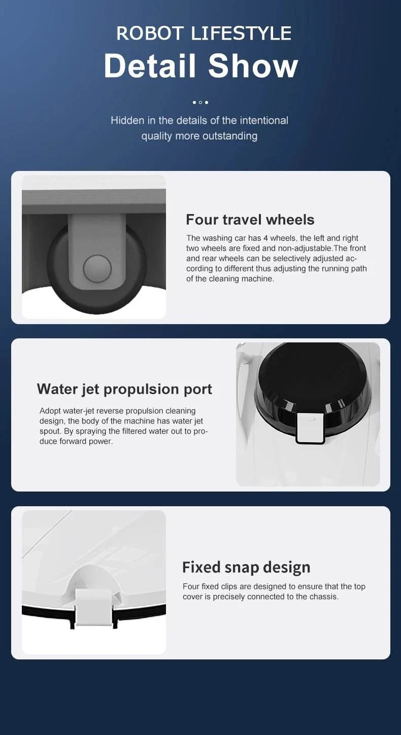 Cordless Robot Vacuum Cleaner for Pool - 5000mAh