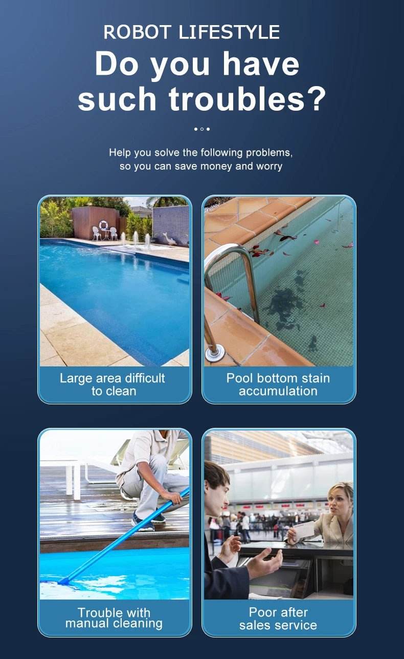 Cordless Robot Vacuum Cleaner for Pool - 5000mAh