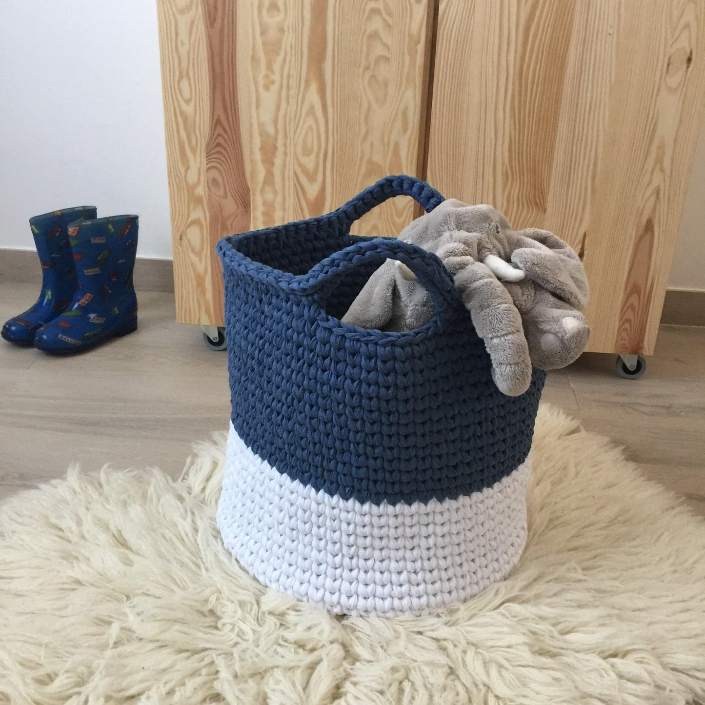 Round Storage Baskets, Modern Two Colors Baskets