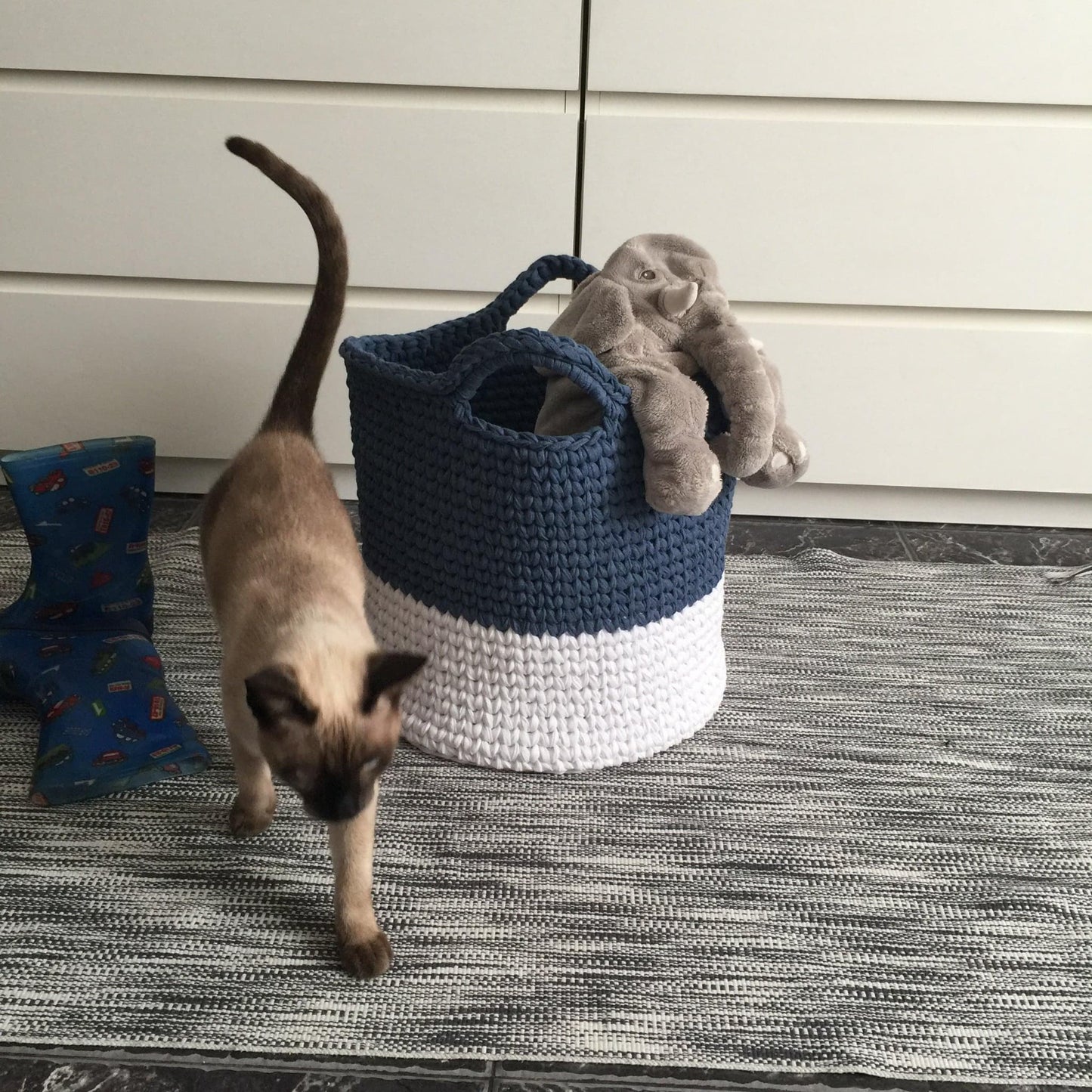 Round Storage Baskets, Modern Two Colors Baskets
