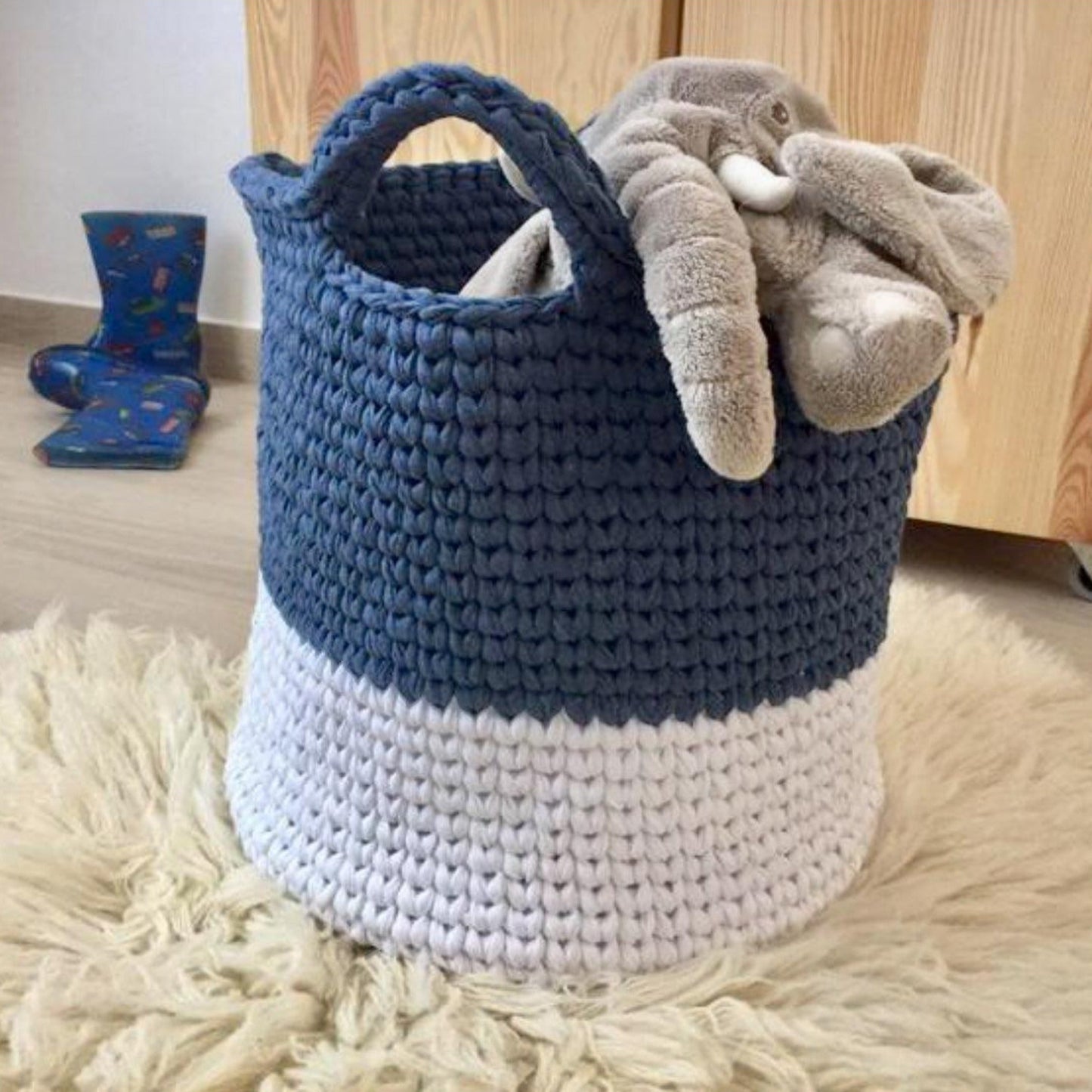 Round Storage Baskets, Modern Two Colors Baskets