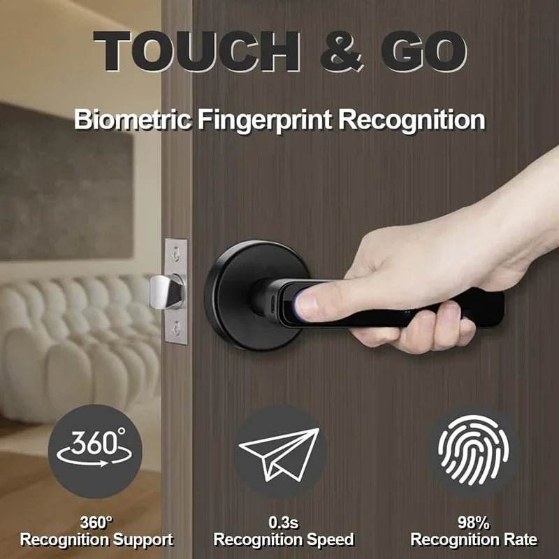 Single-lever smart fingerprint door lock with TTLOCK