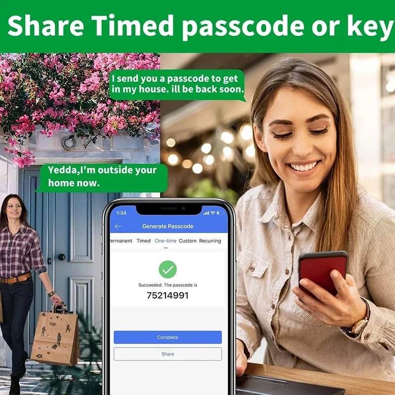 Single-lever smart fingerprint door lock with TTLOCK