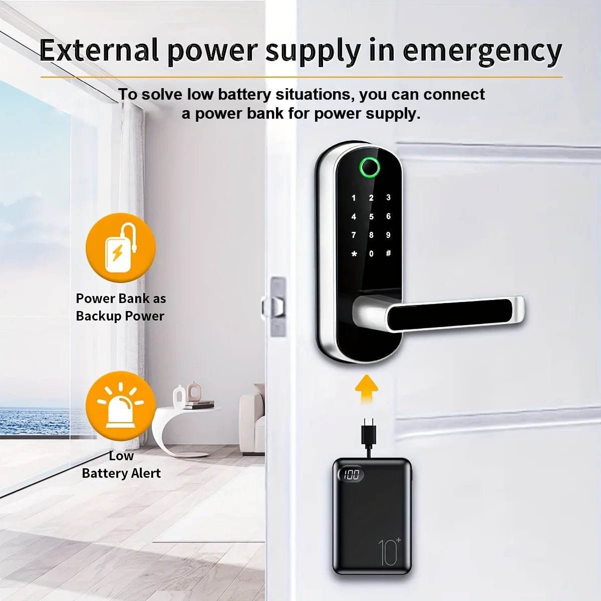 Smart Fingerprint Door Lock - App Remote Control