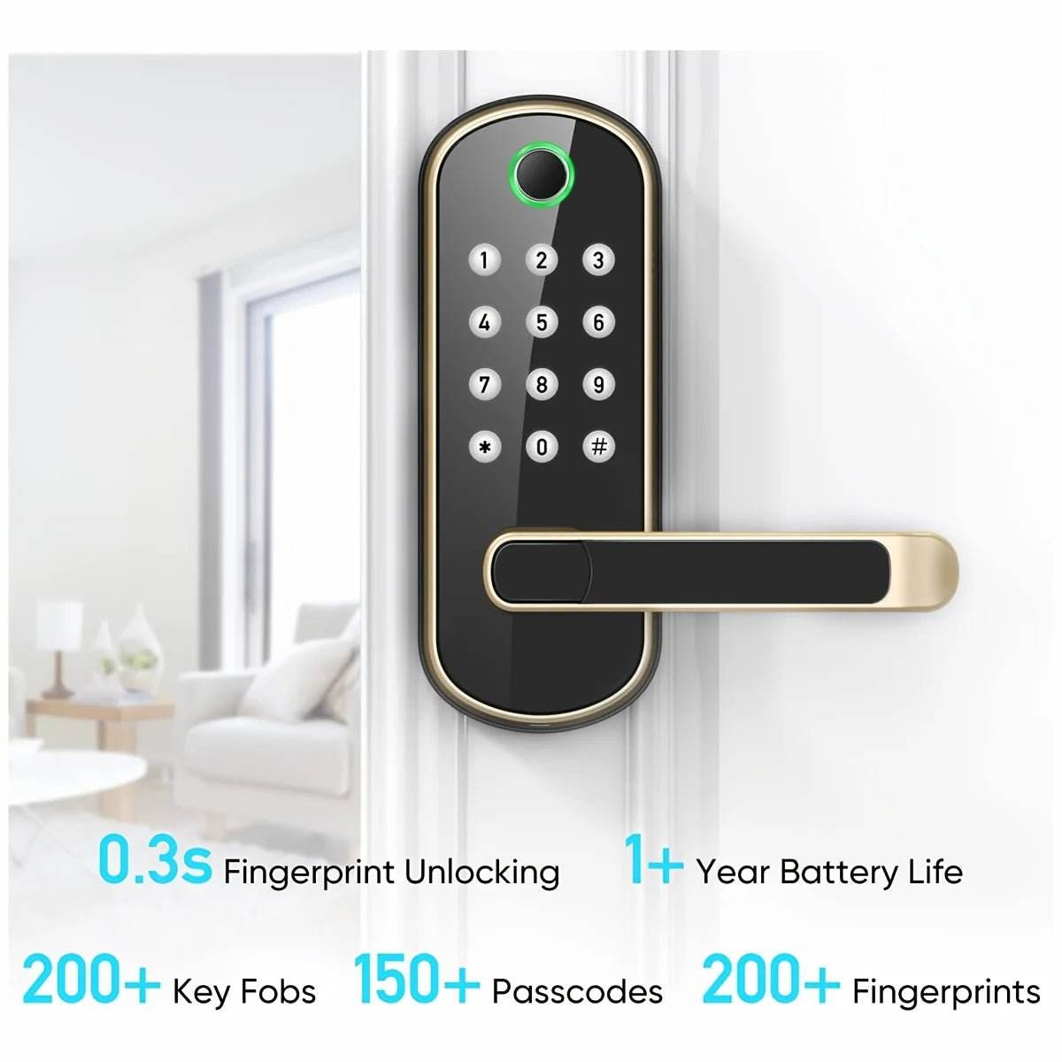 Smart Fingerprint Door Lock - App Remote Control