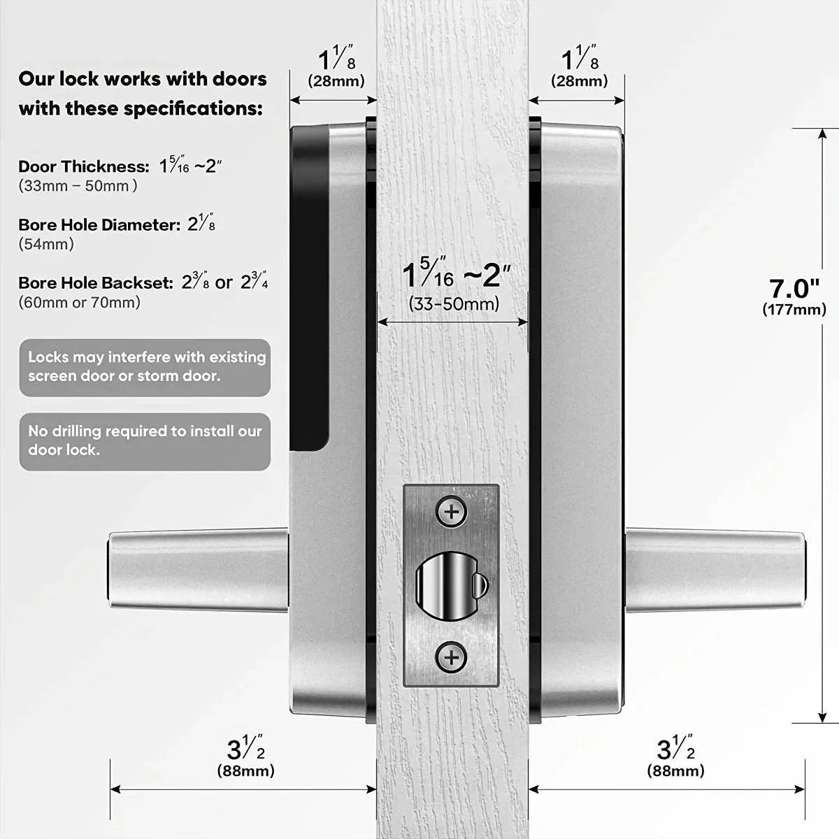 Smart Fingerprint Door Lock - App Remote Control