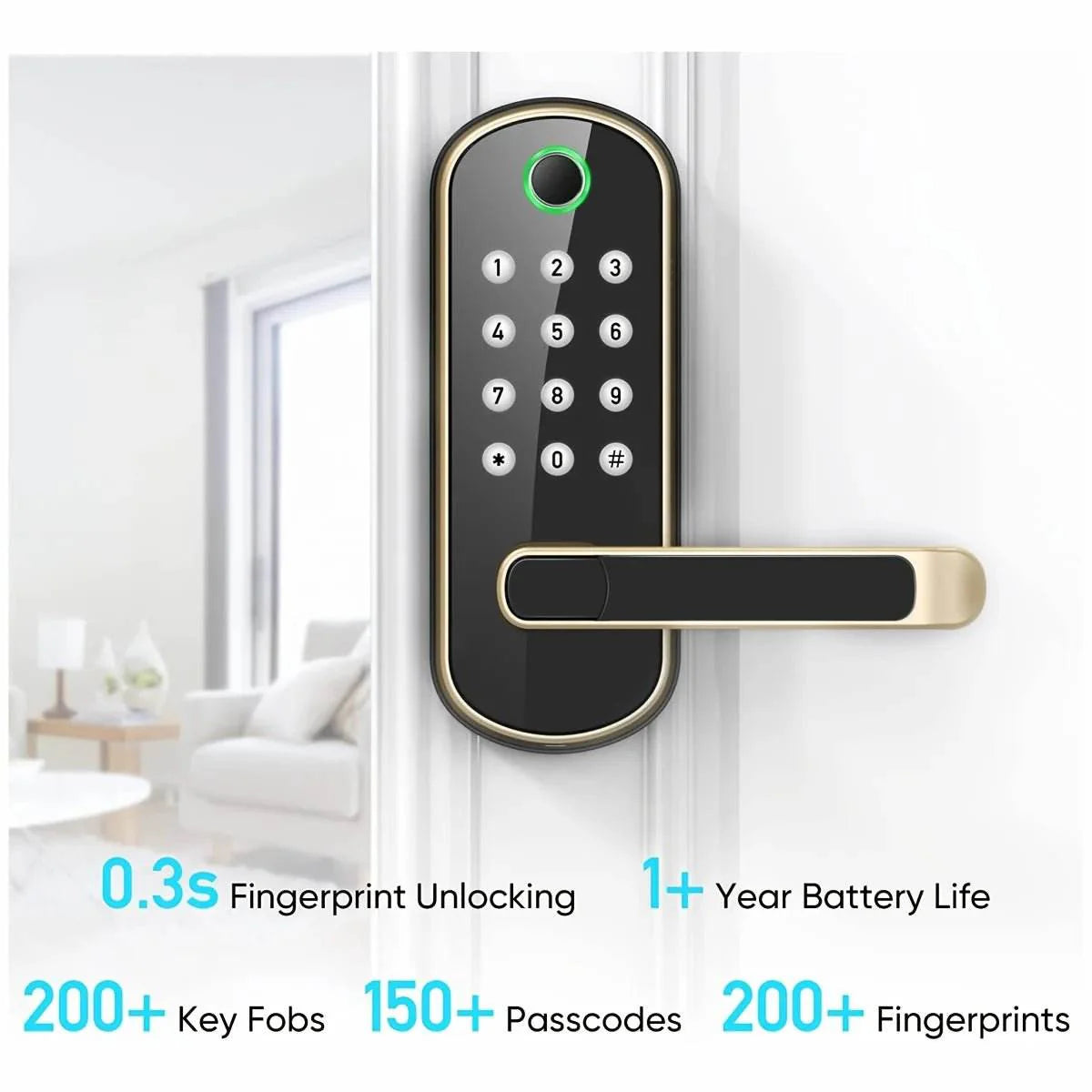 Smart Fingerprint Door Lock - App Remote Control