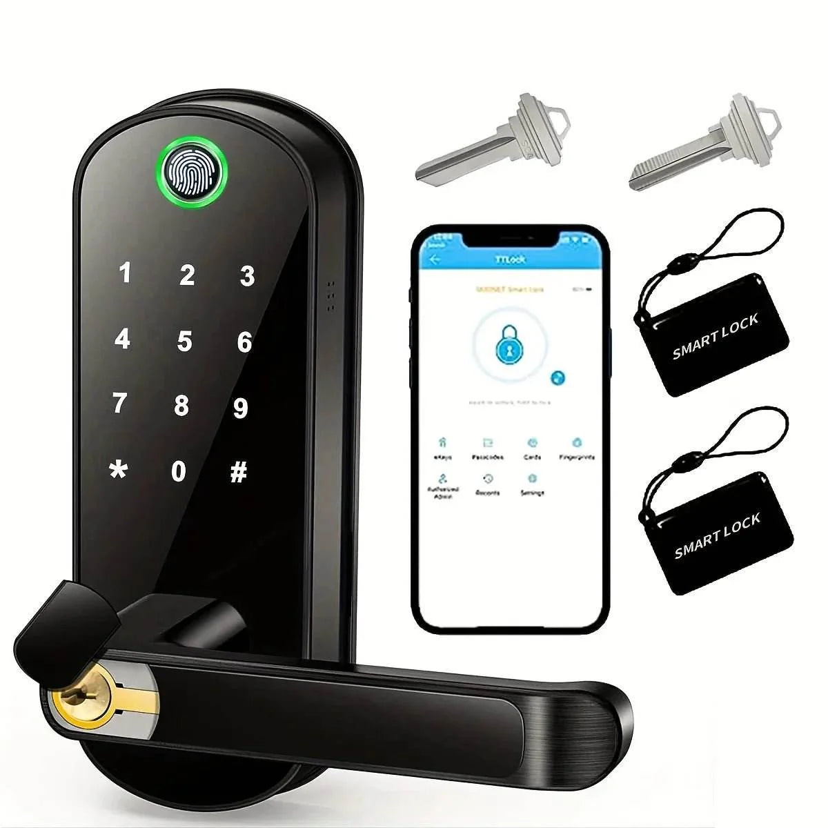 Smart Fingerprint Door Lock - App Remote Control