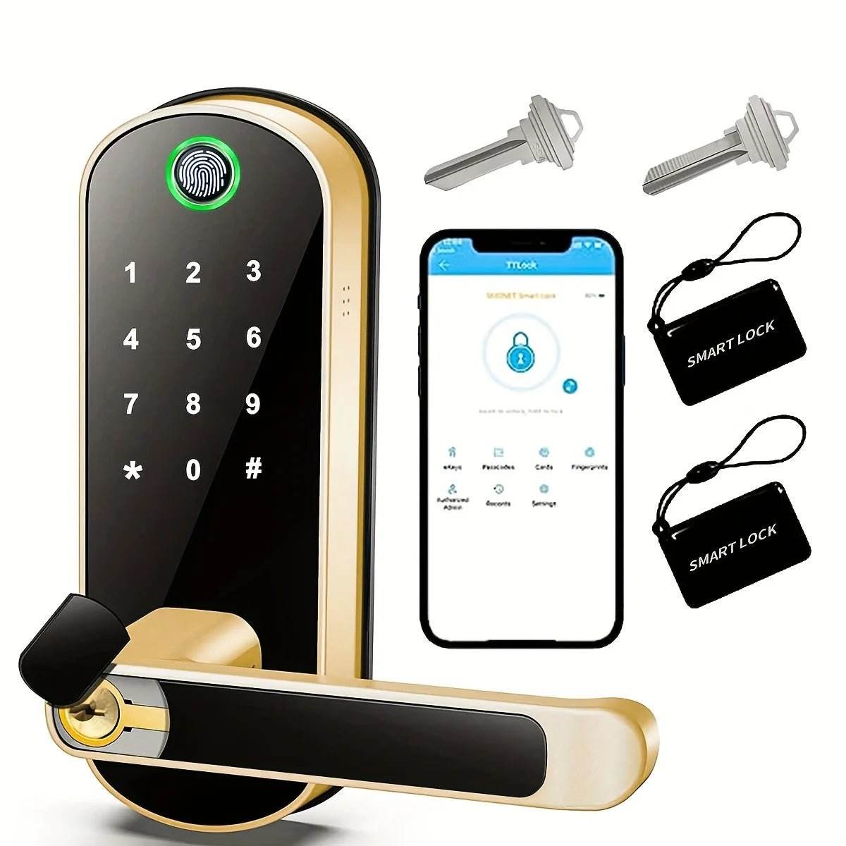 Smart Fingerprint Door Lock - App Remote Control