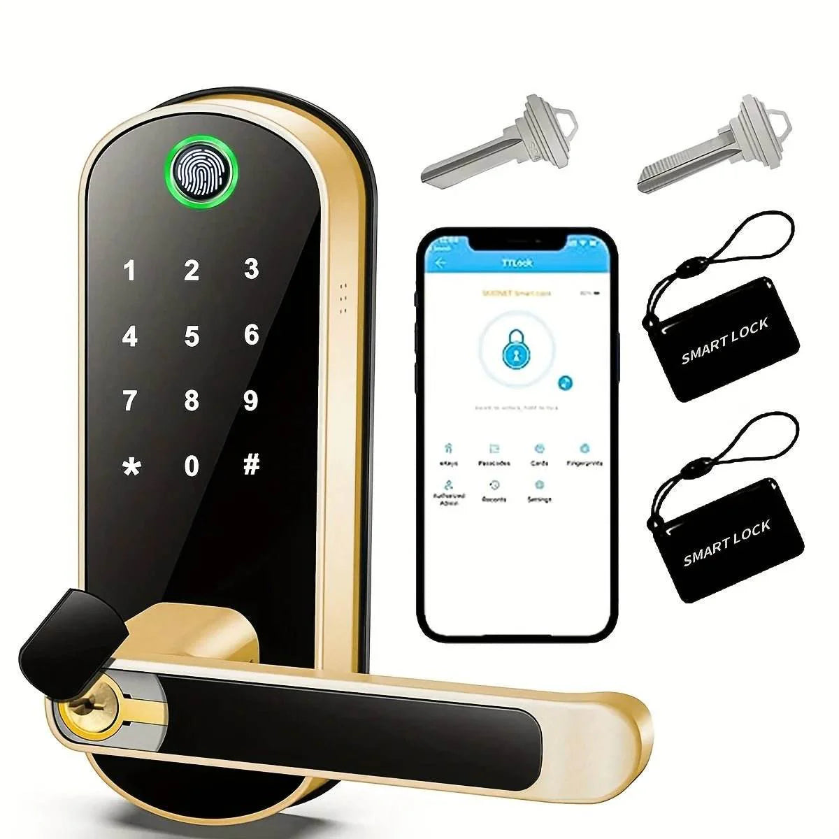 Smart Fingerprint Door Lock - App Remote Control
