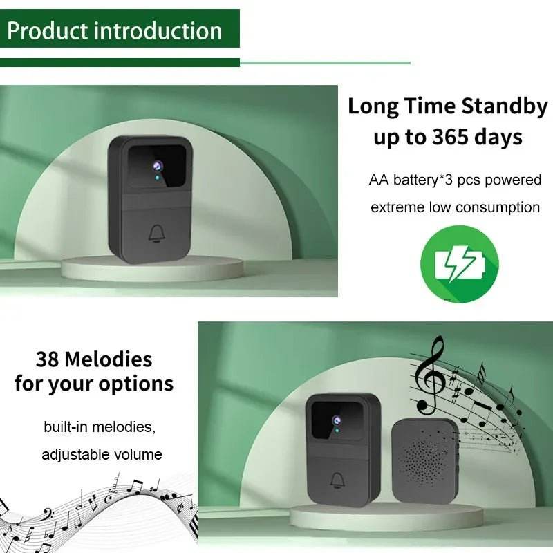 Smart Home Wireless Video Doorbell with 2-Way Audio