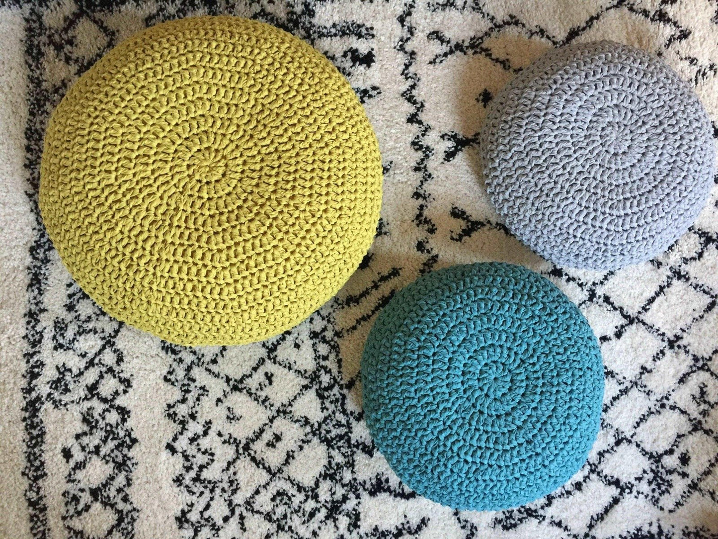 Soft Cotton Crochet Floor Cushion | Kids Room Decor
