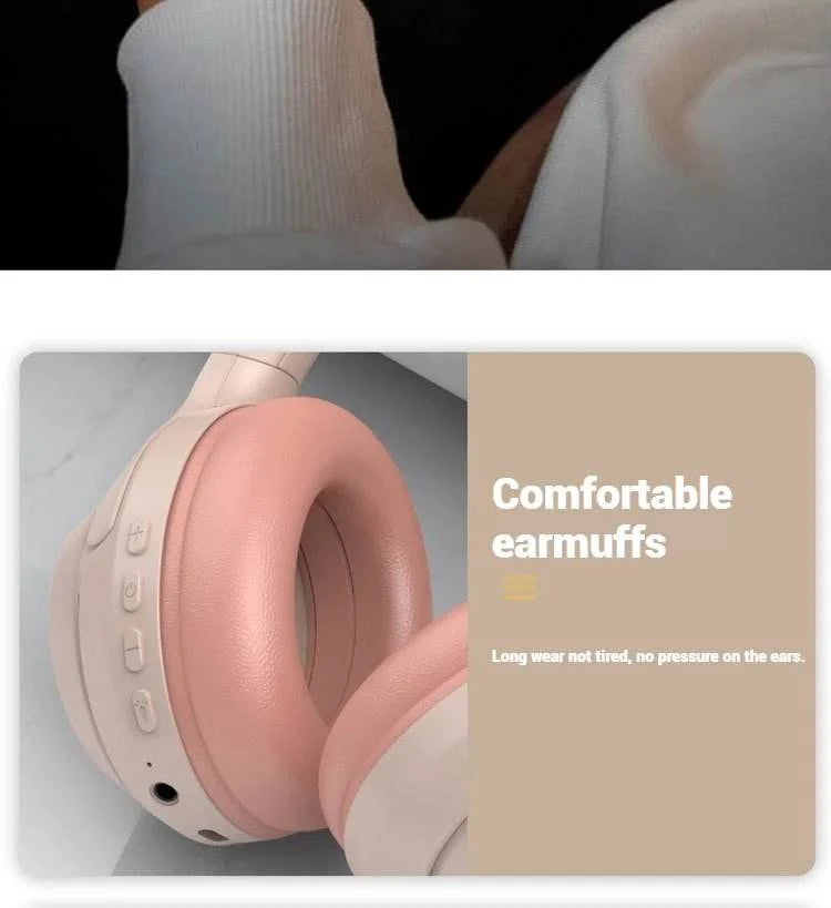 Subwoofer Gaming Wireless Bluetooth Headphones Over Ear HIFI Stereo