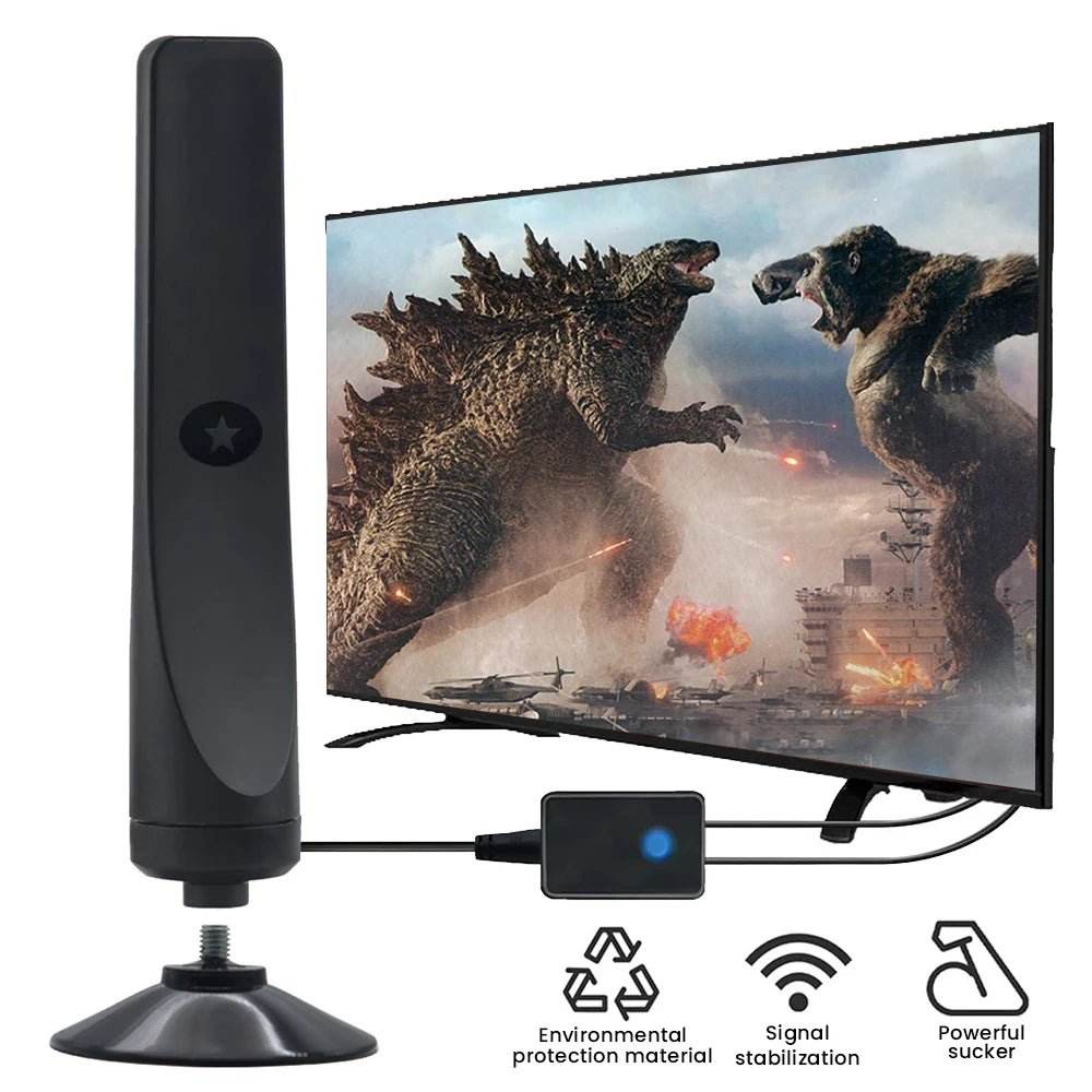 High Gain TV Antenna Signal Booster with Suction Cup