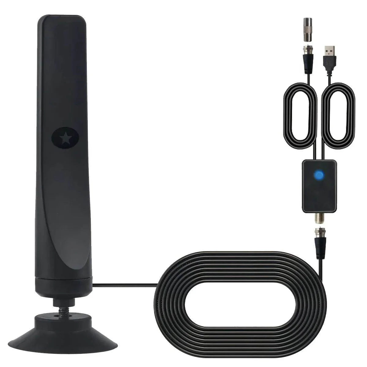 High Gain TV Antenna Signal Booster with Suction Cup