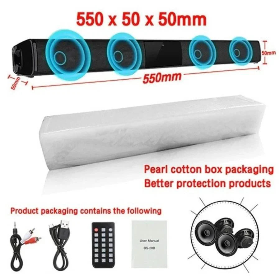 Bluetooth Sound Bar for Home Theater | 3 Channel Speakers