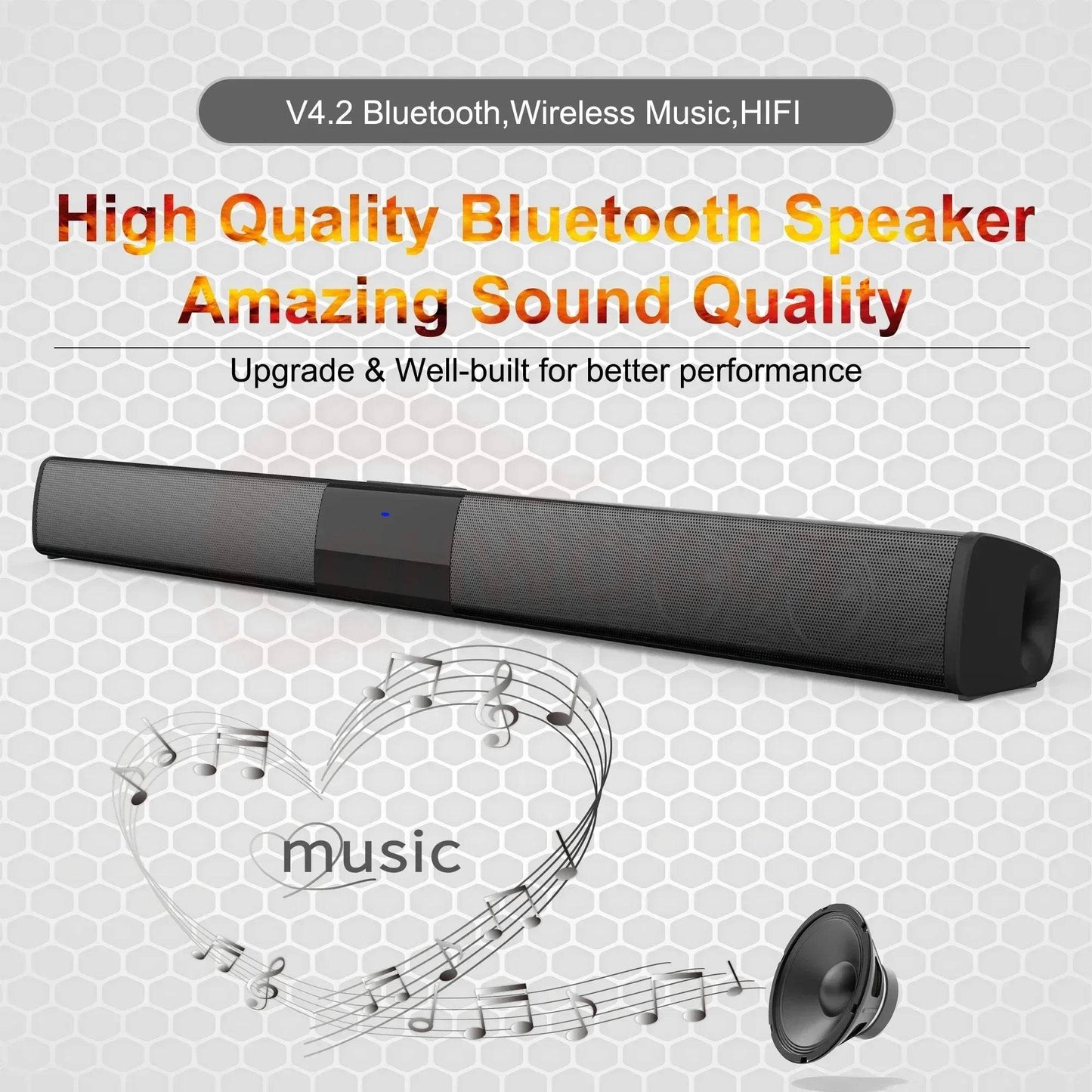 Bluetooth Sound Bar for Home Theater | 3 Channel Speakers