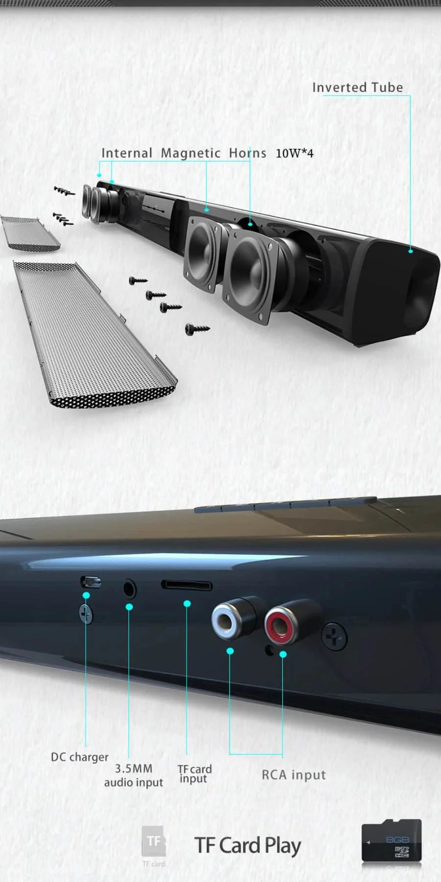Bluetooth Sound Bar for Home Theater | 3 Channel Speakers