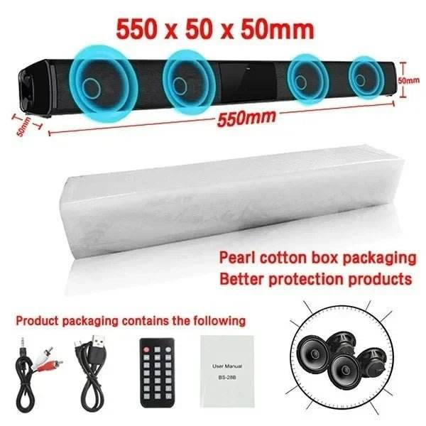 Bluetooth Sound Bar for Home Theater | 3 Channel Speakers