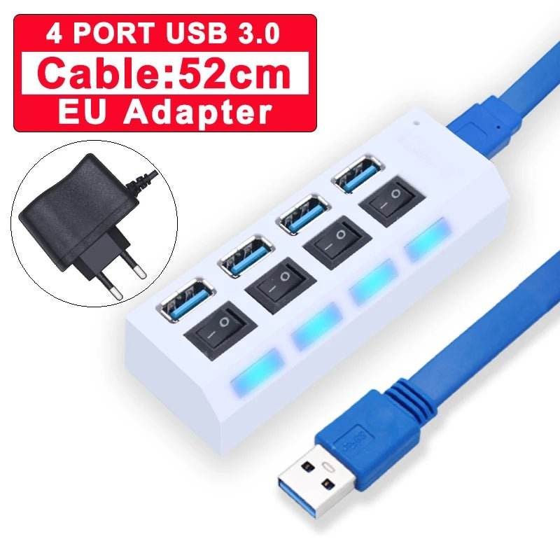 USB 3.0 Hub - 4/7 Port Multi USB Splitter