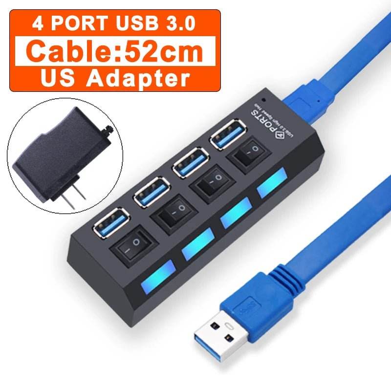 USB 3.0 Hub - 4/7 Port Multi USB Splitter