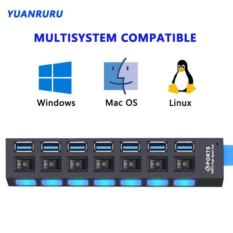 USB 3.0 Hub - 4/7 Port Multi USB Splitter