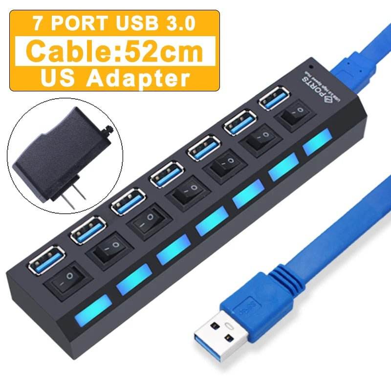 USB 3.0 Hub - 4/7 Port Multi USB Splitter