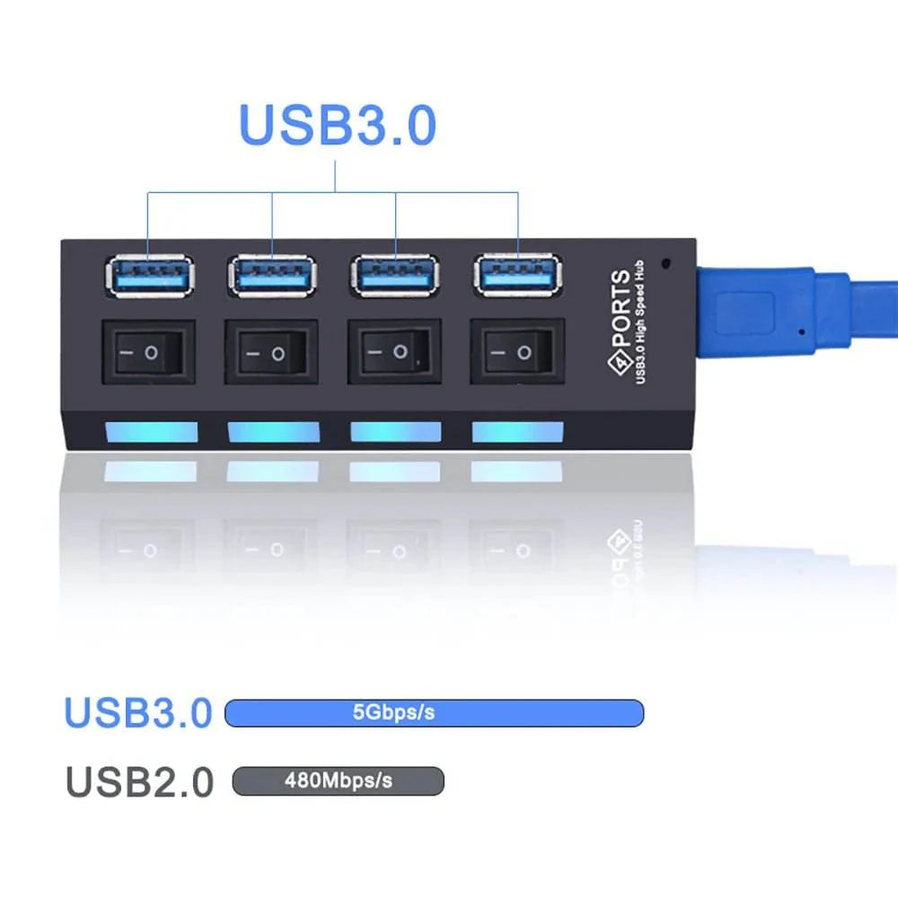USB 3.0 Hub - 4/7 Port Multi USB Splitter