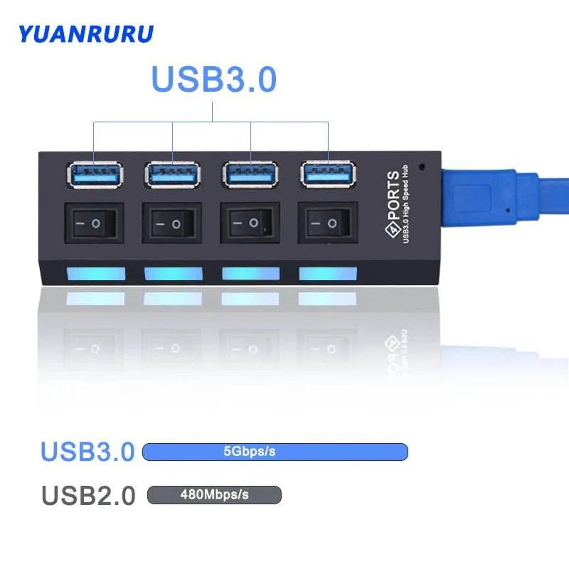 USB 3.0 Hub - 4/7 Port Multi USB Splitter